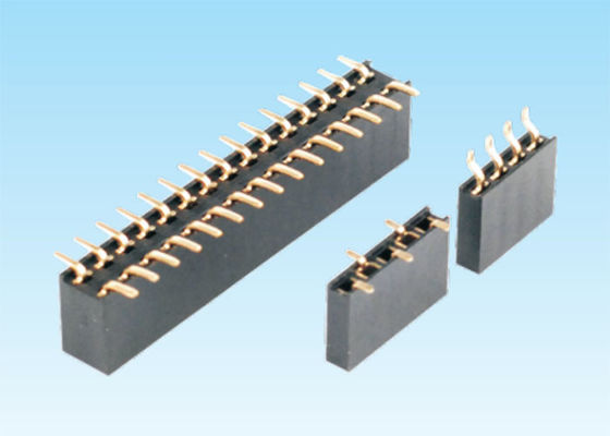 2.54mm Pitch Female Header Connector Single / Dual Row Design SMT Solder Type