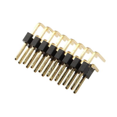 Connettore pin header doppia fila, fila ad ago curva, passo 2.54, placcato oro, resistente al calore, PCB