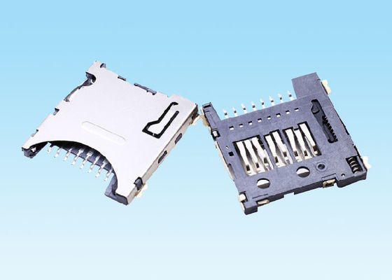 Micro tipo resistenza ad alta temperatura ultrasottile di spinta di Pin SMT del connettore 8 della scheda di memoria di deviazione standard TF